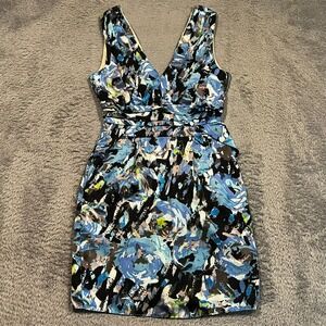 Ark & Co Sheath‎ Dress Sleeveless Lined Stretch Artistic Abstract Women's S